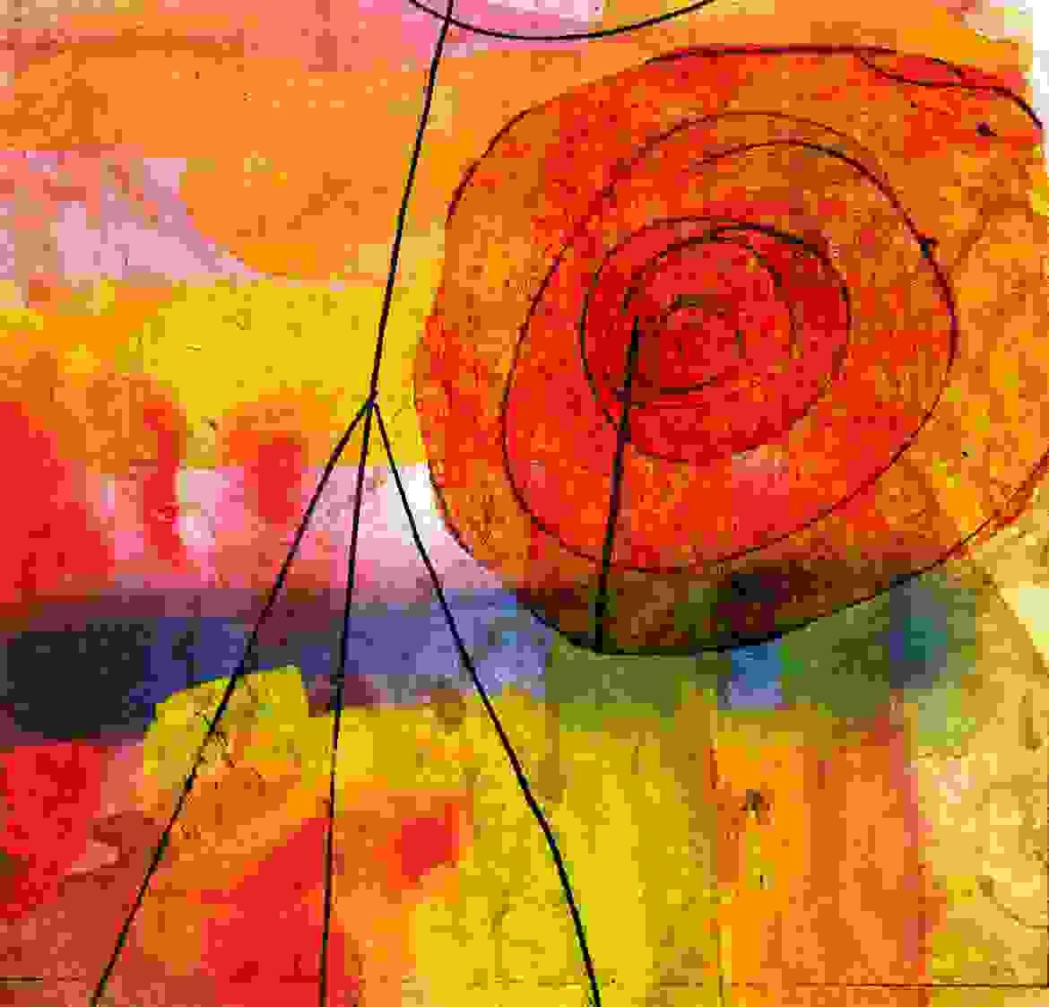 Abstract painting in red color